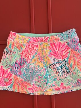 Lilly Pulitzer Pink & Aqua Printed Skort size 4-5